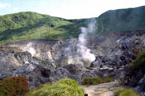 * 台北陽明山馬槽大油坑地區硫氣孔強烈的噴氣景觀