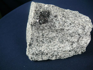 * 圖說：圖8.黑雲母花崗岩含黑雲母聚晶團塊，產地：金門烈嶼東南，標本編號：NMNS002847-P004921。* 作者：莊文星