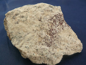 * 圖說：
				圖6.白色花崗岩（石榴子石），產地：烈嶼羅厝。