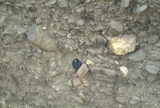 圖8. 十八羅漢山六龜礫岩主要由石英岩礫石與砂、泥組成。