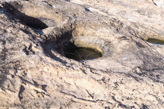 圖8.野柳砂岩上之壺穴 