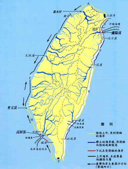 圖2.台灣海岸地形分類圖